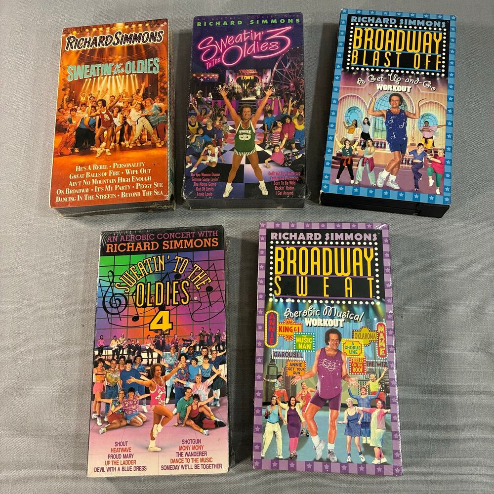 Richard Simmons VHS Lot Sweatin To The Oldies 1 3 4 Broadway Workout